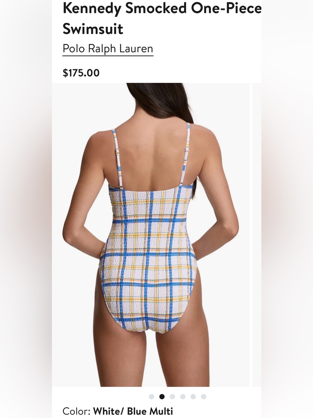 Polo Ralph Lauren New Kennedy Smocked One Piece Swim Size M.  $175 MSRP - Picture 4 of 11